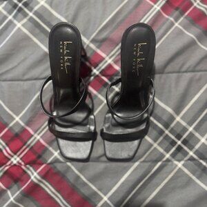 Nicole Miller Black trap Heels